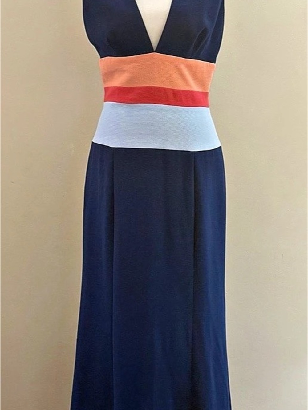 BCBGMAXAZRIA Lizette Colorblock Gown Blue & Red Size 6 NWT